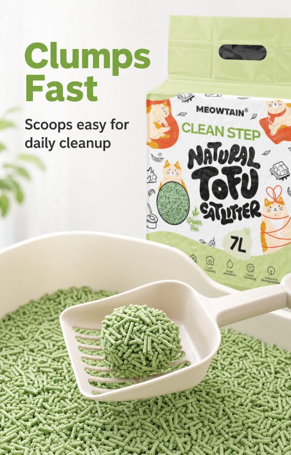 Clean Step Tofu Cat Litter · Green Tea · 3