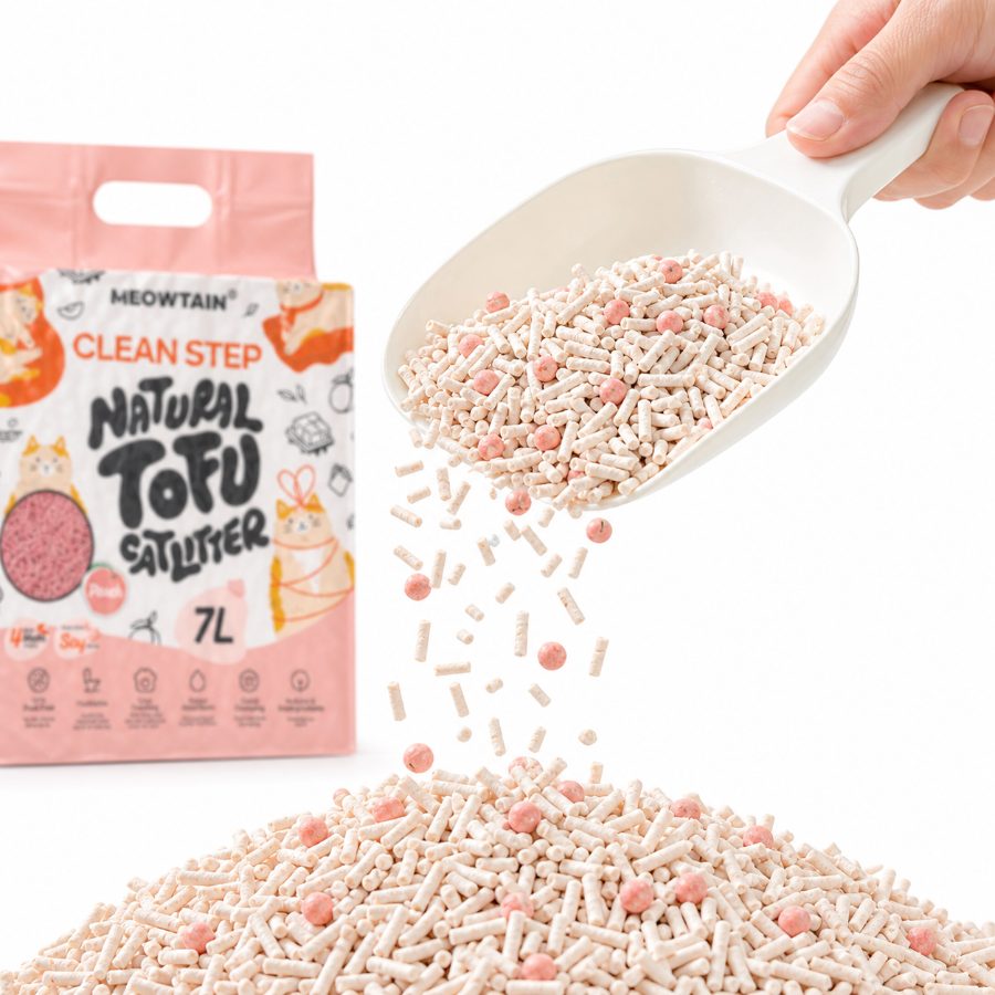 Clean Step Tofu Cat Litter · Peach · 3