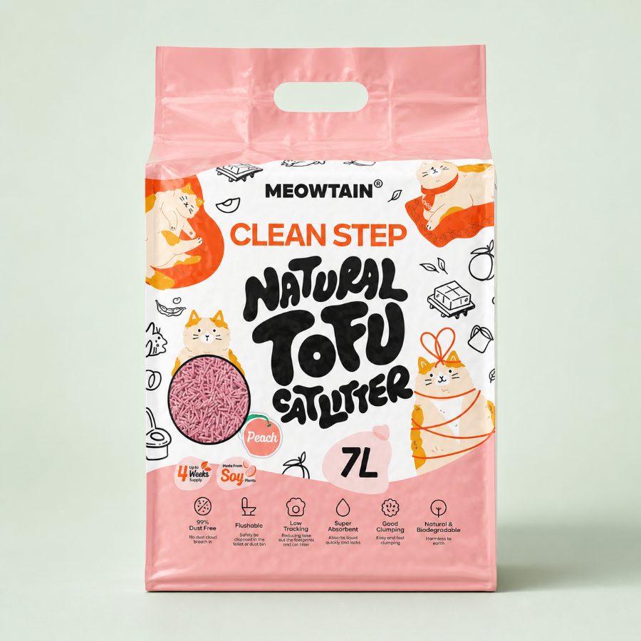 Clean Step Tofu Cat Litter · Peach · 4