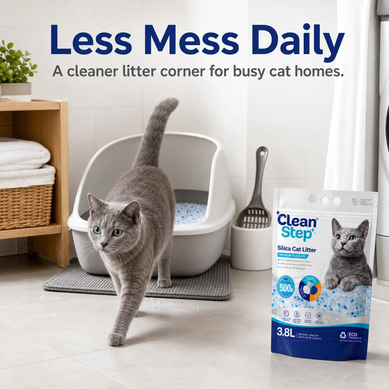 Cleanstep crystal cat litter packaging main image 2
