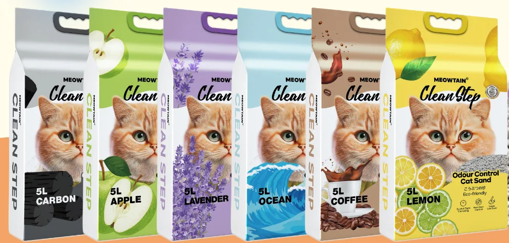 مجموعة تعبئة رمل القطط البنتونيت ذات الشكل الكروي المنخفض من Clean Step