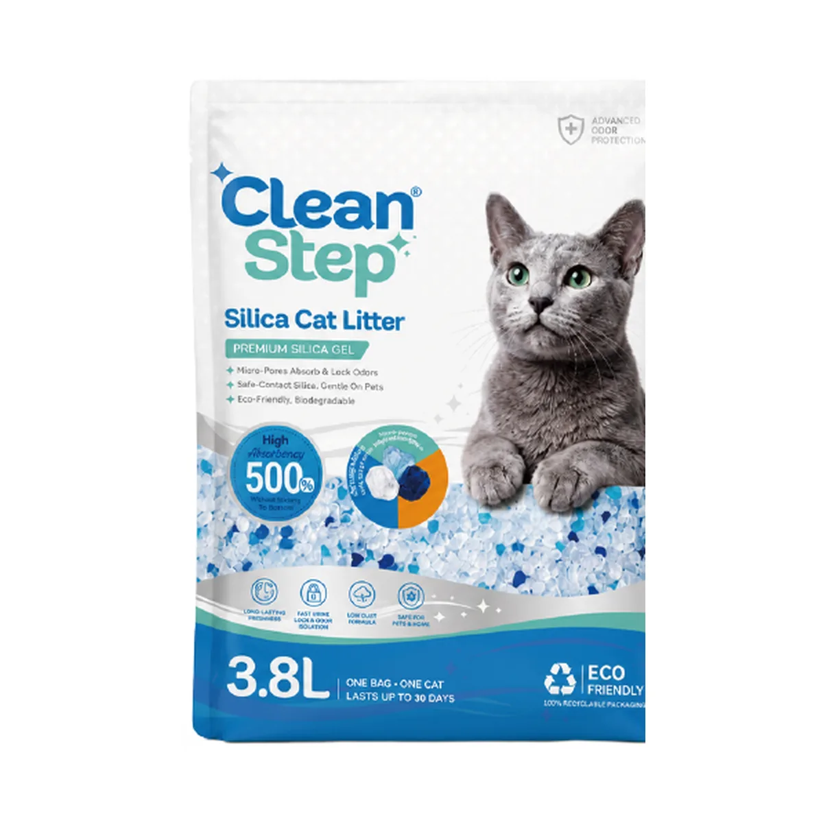 تغليف رمل القطط من كريستال السيليكا Clean Step