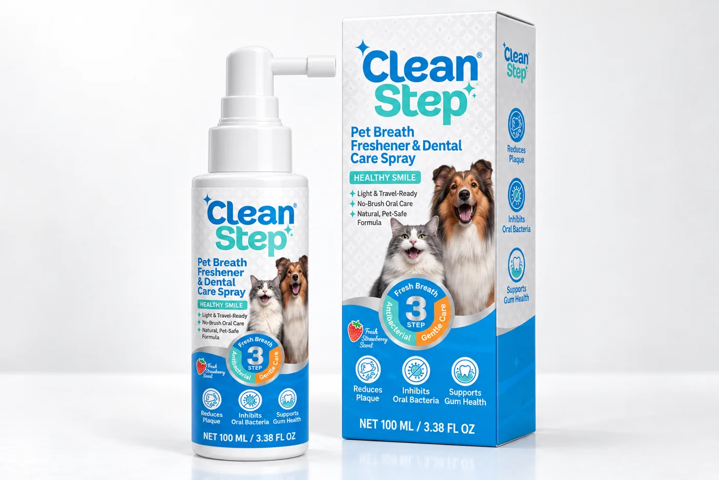 Clean Step 반려동물 호흡 및 치아 관리 스프레이