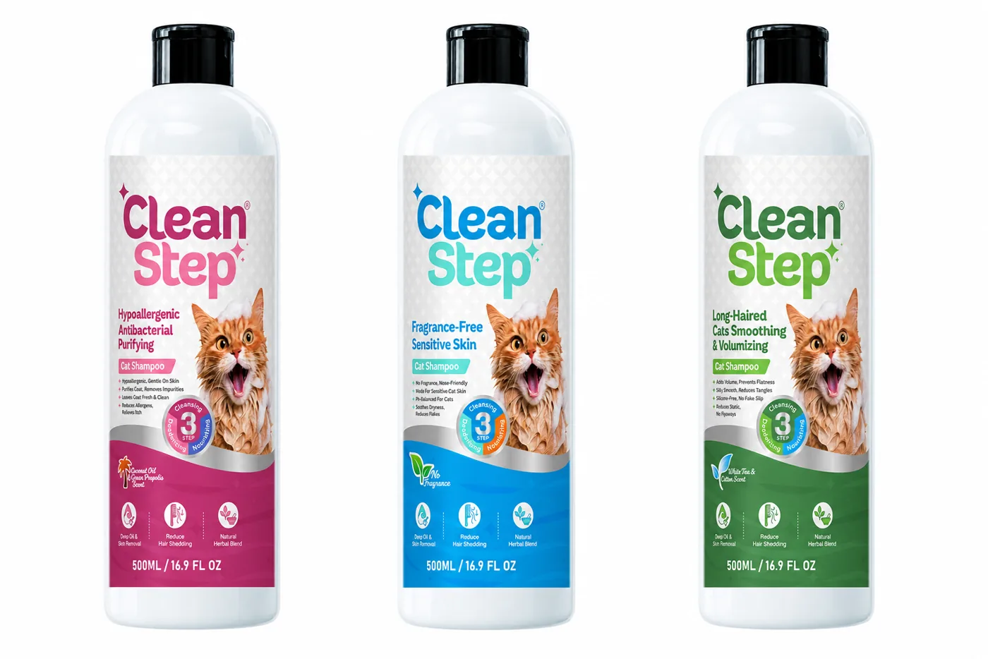 Clean Step 고양이 샴푸 컬렉션
