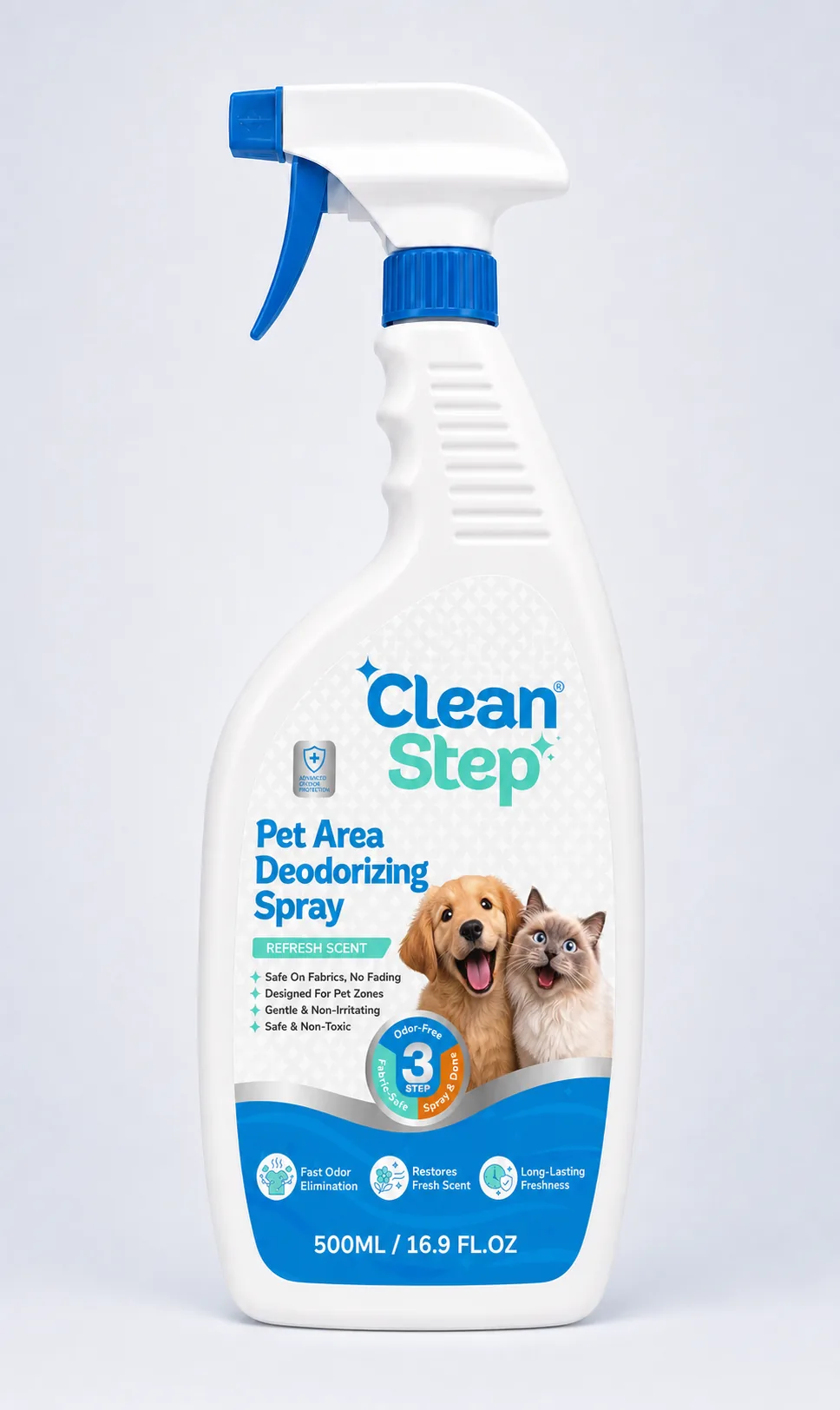 Clean Step تعبئة رذاذ إزالة الروائح الكريهة للحيوانات الأليفة