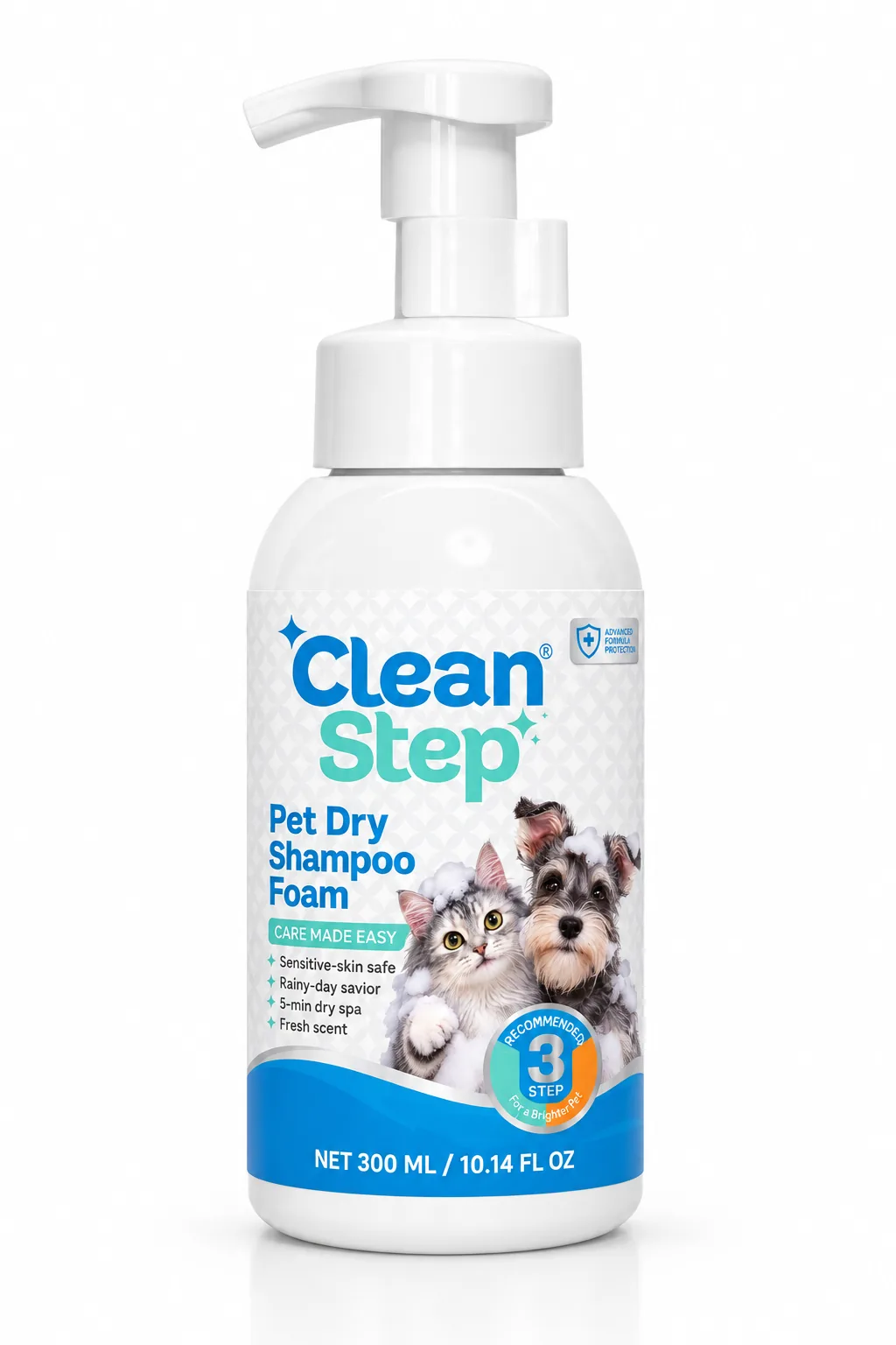 Clean Step 물 없는 반려동물 클렌징 폼