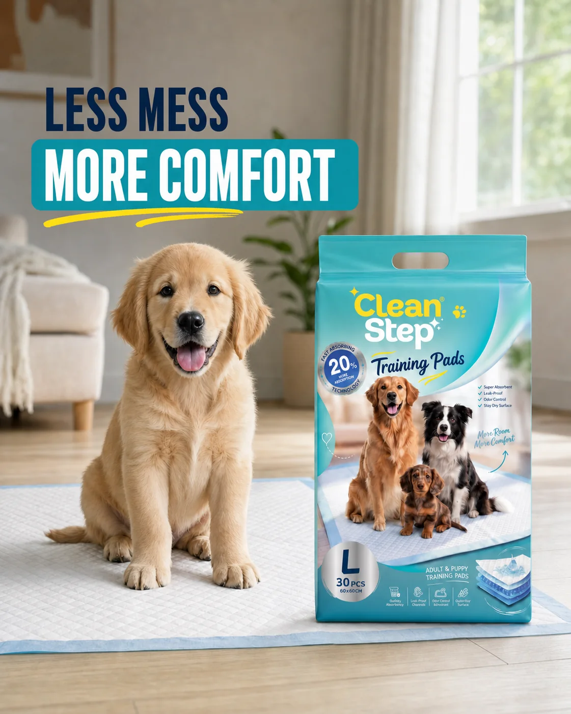 Cleanstep pee pad packaging reference 5