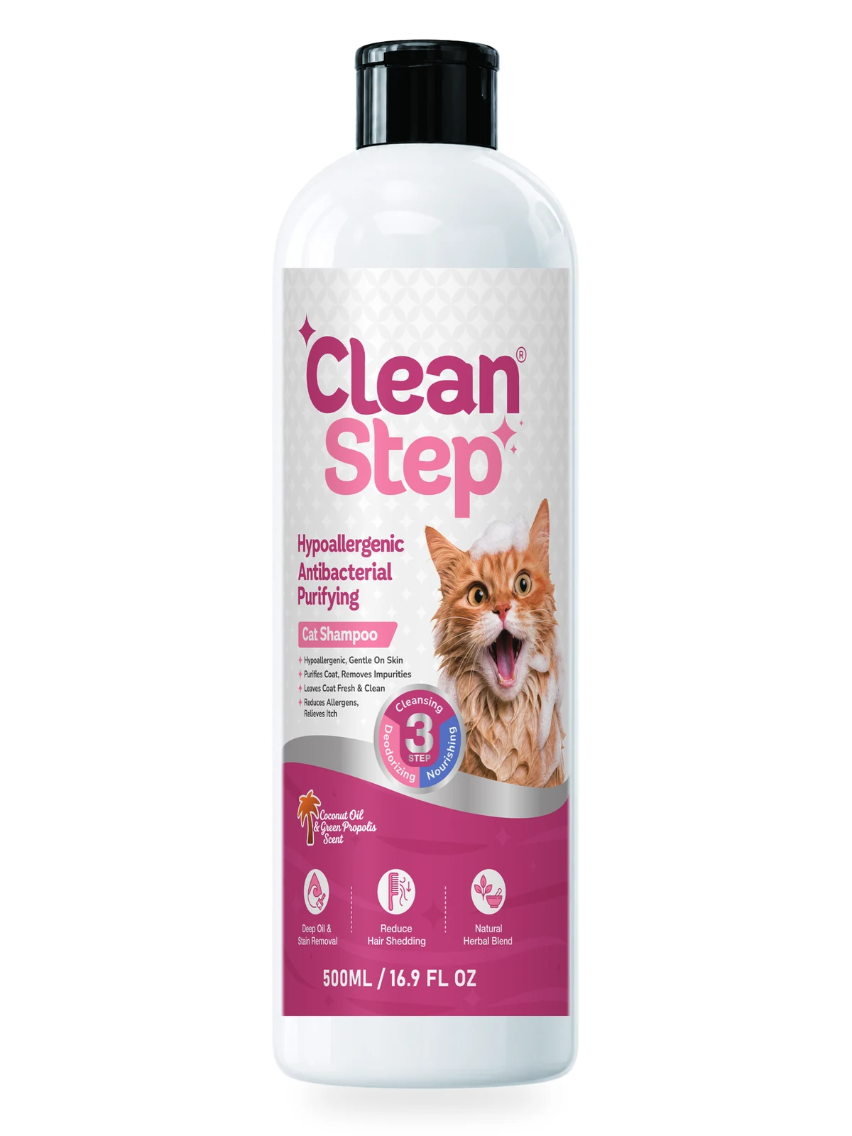 Cleanstep Hypoallergenic Antibacterial Purifying cat shampoo