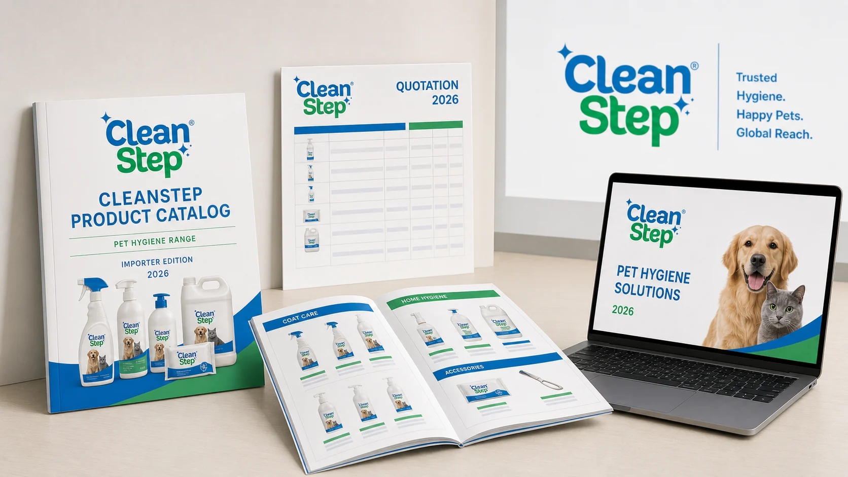 Cleanstep importer catalog, quotation tools and product presentations